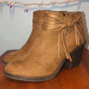 Tan booties size 7